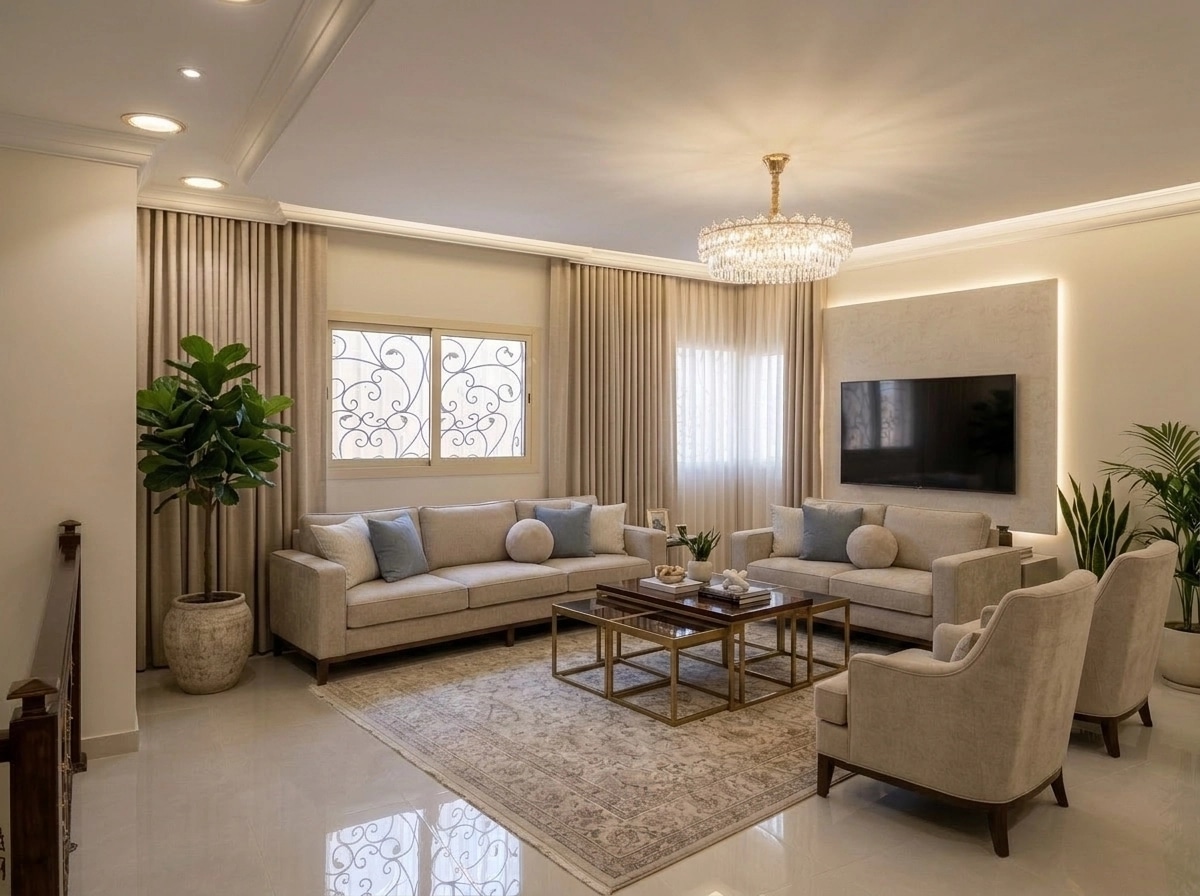Transitional Living Room design — interior photo by GenRoom AI
