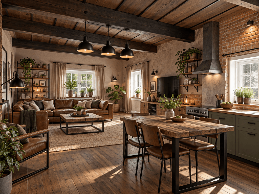 Interior design in Loft / Industrial style — Living Room by GenRoom AI