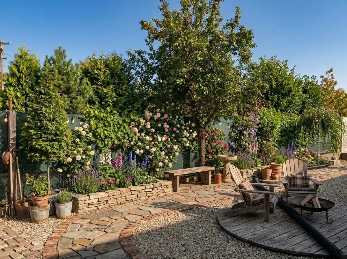 Country Rustic Garden Yard design — yard photo by GenRoom AI