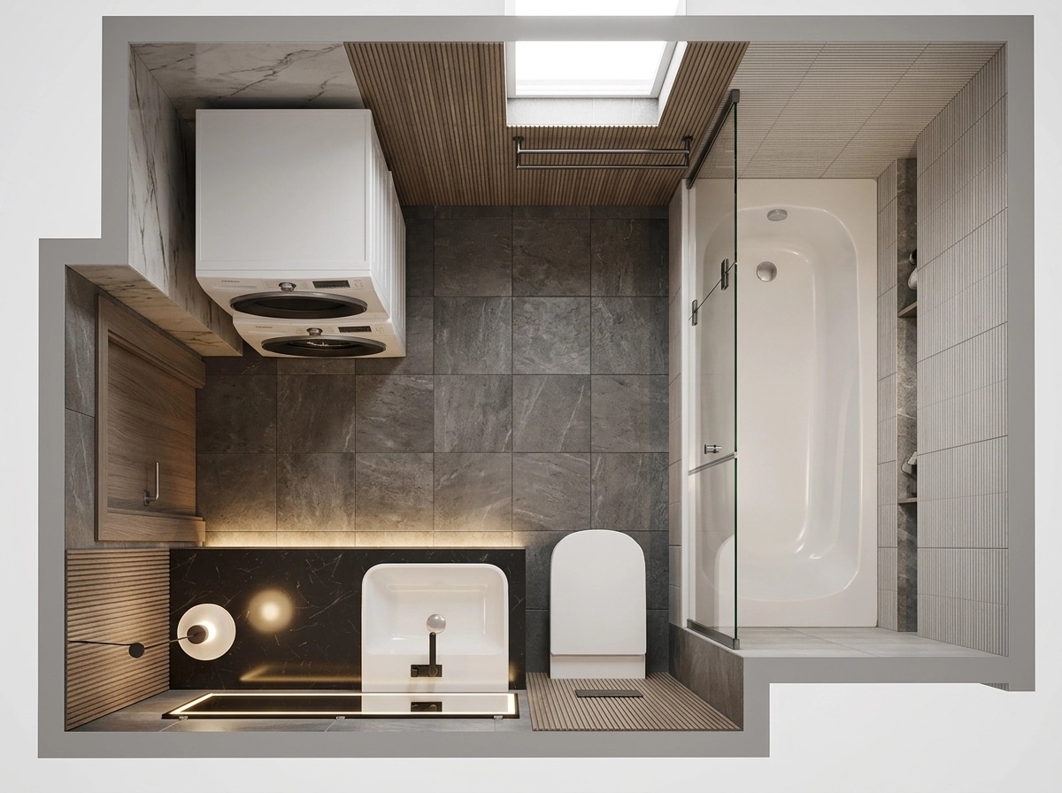 Bathroom interior in no_style style — photo by GenRoom AI