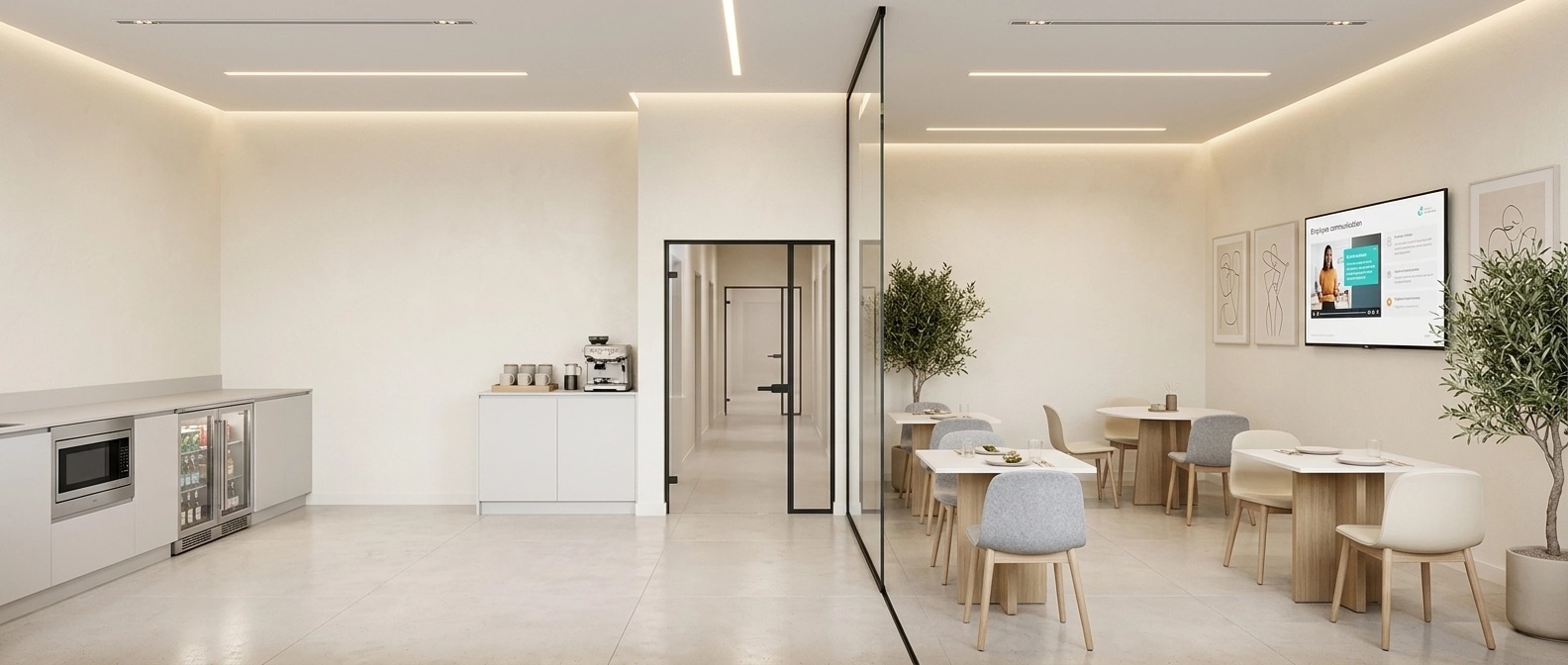 Interior design in Minimalism style — cafe by GenRoom AI