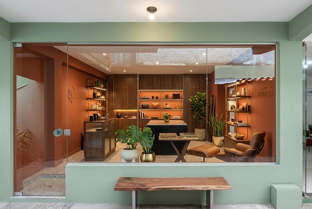 Design d'intérieur en style Mid-Century Modern — shop par GenRoom AI