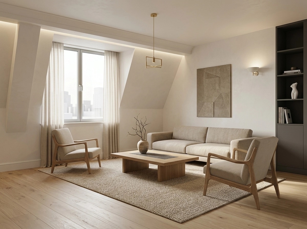 Minimalism Living Room design — interior photo by GenRoom AI