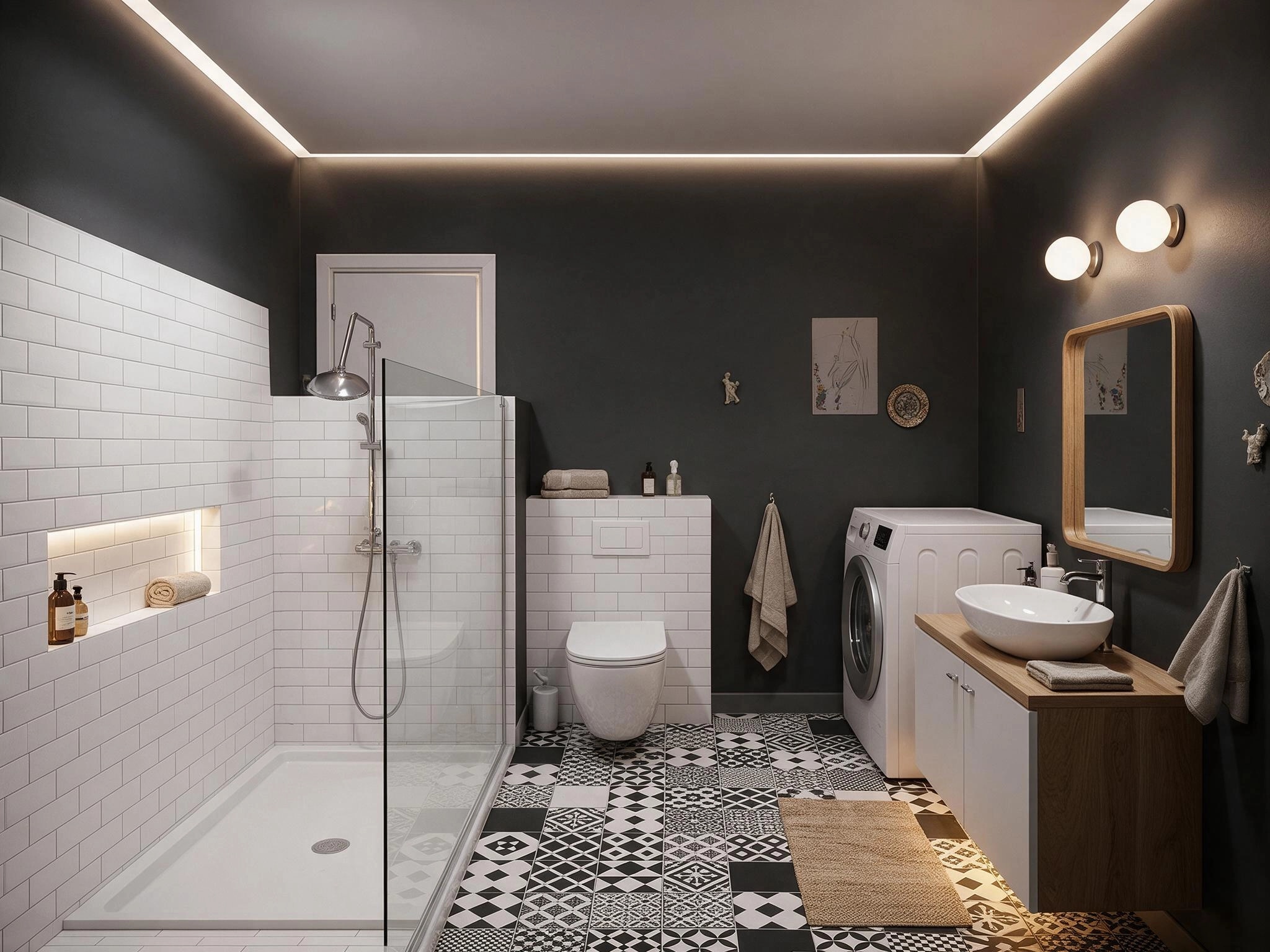 Bathroom interior in Contemporary style — photo by GenRoom AI