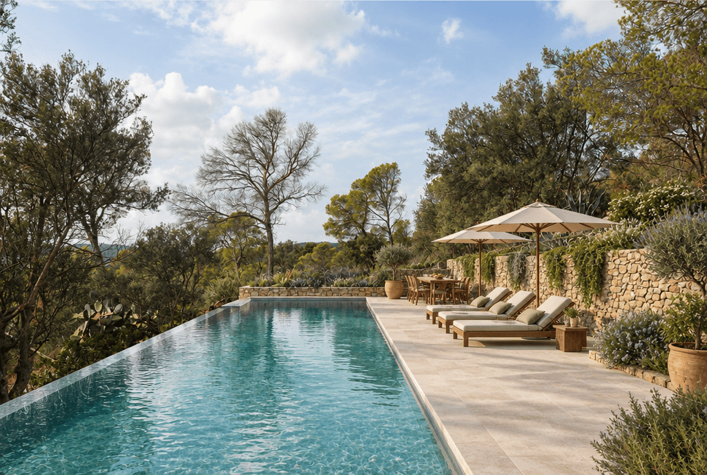 Yard design in Mediterranean Yard style — photo by GenRoom AI