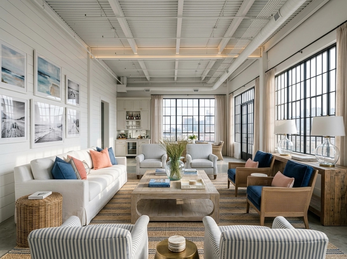Interior design in Coastal / Hamptons style — Living Room by GenRoom AI