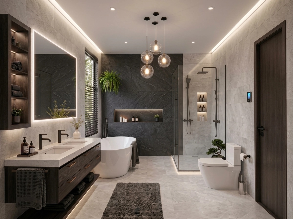 Bathroom interior in Contemporary style — photo by GenRoom AI