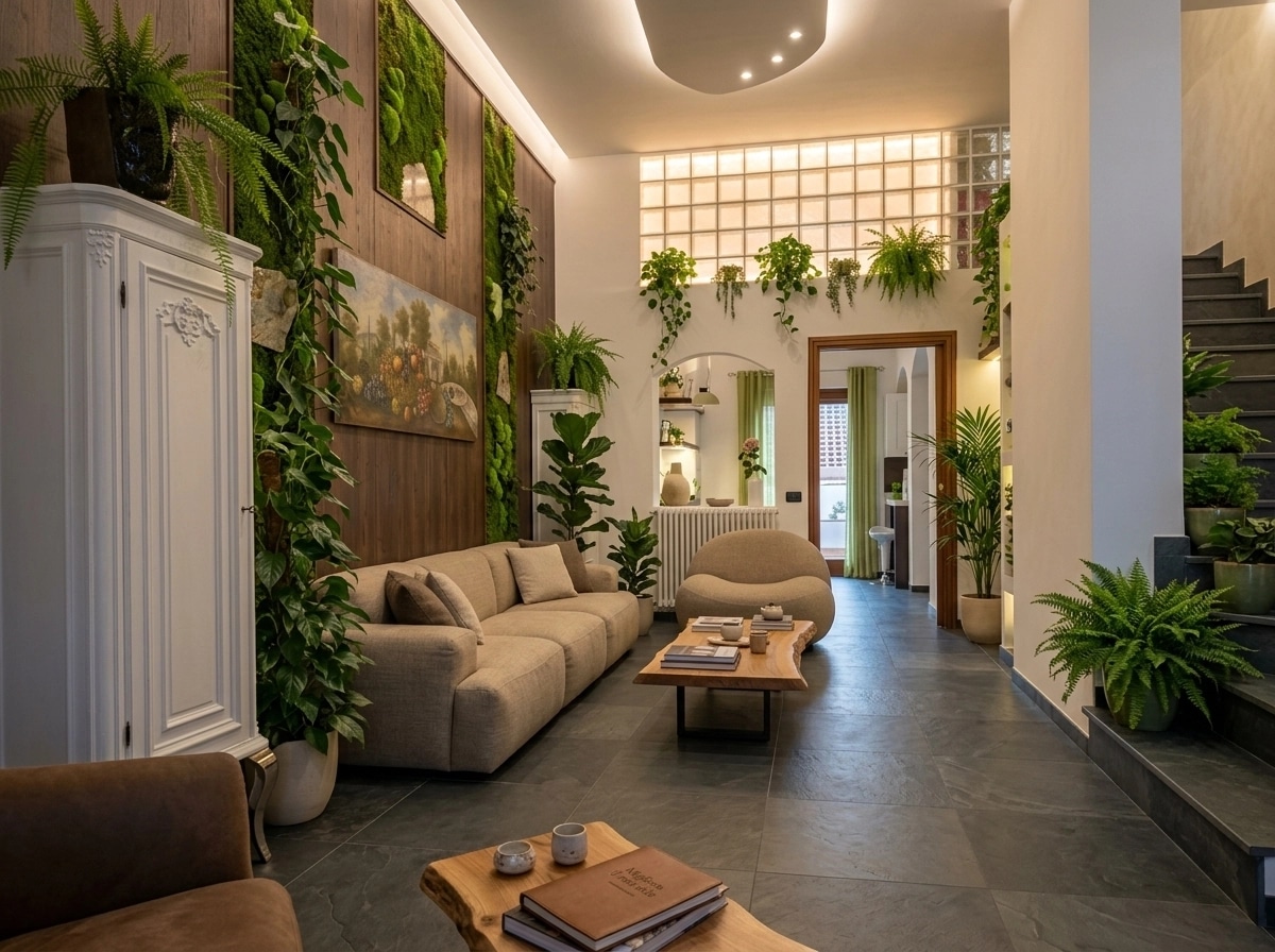 Interior design in Biophilic style — Living Room by GenRoom AI