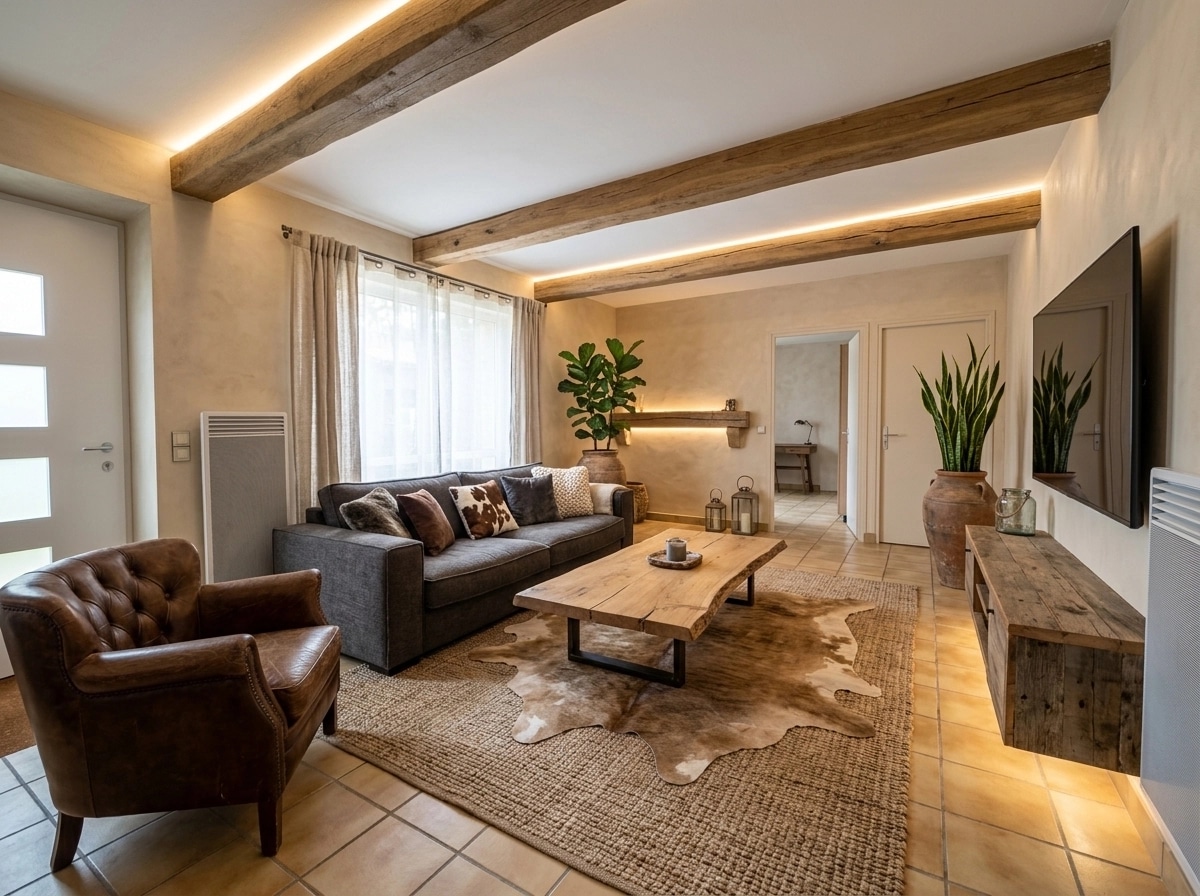 Interior design in Rustic style — Living Room by GenRoom AI