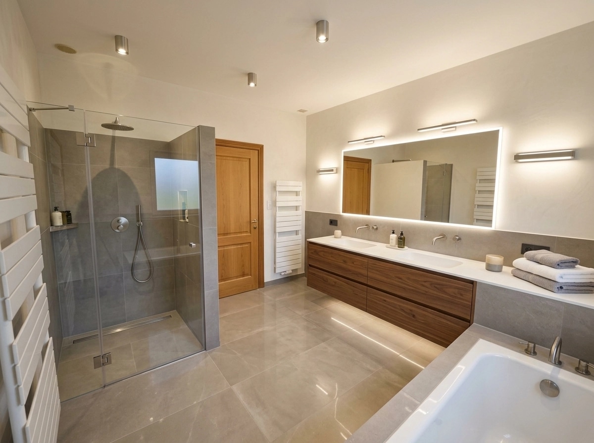 Bathroom interior in Contemporary style — photo by GenRoom AI