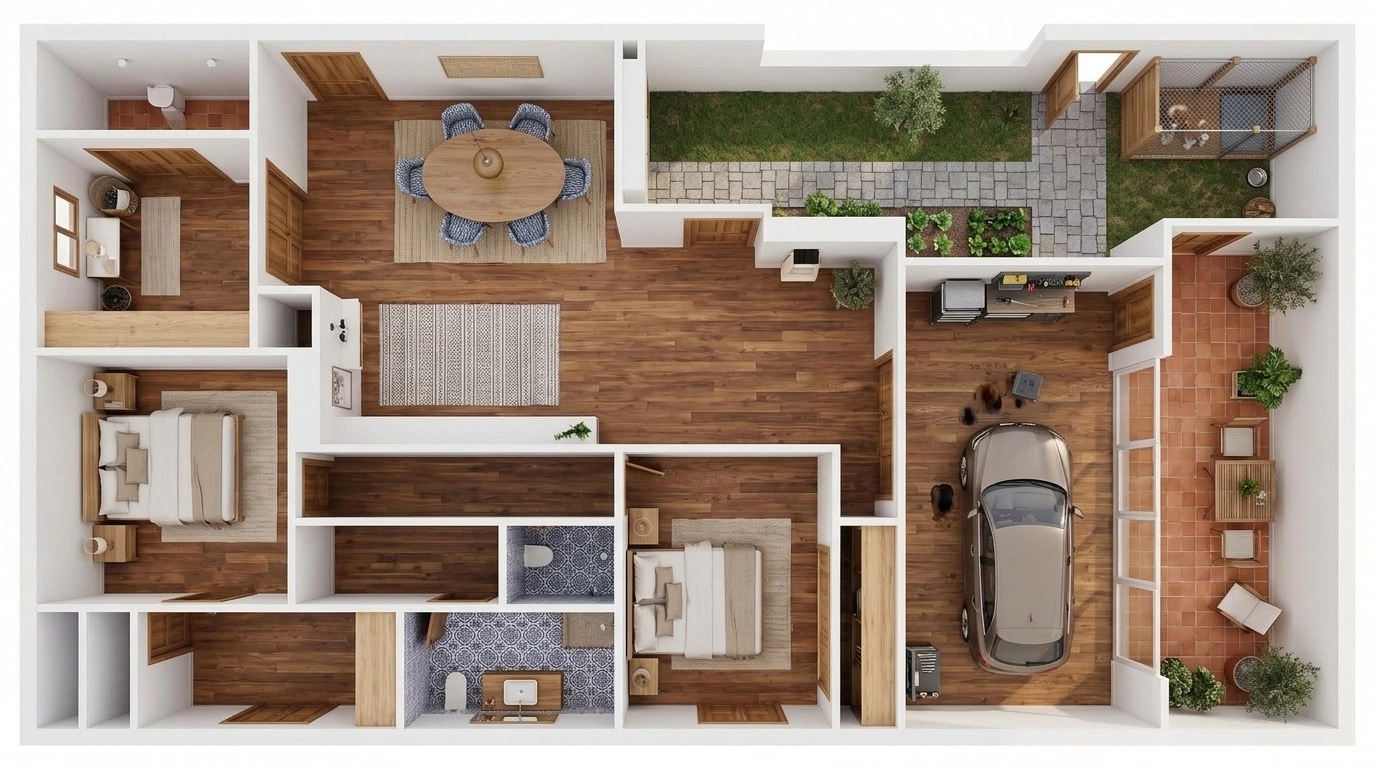 Interior design in Portuguese Modern style — Living Room by GenRoom AI