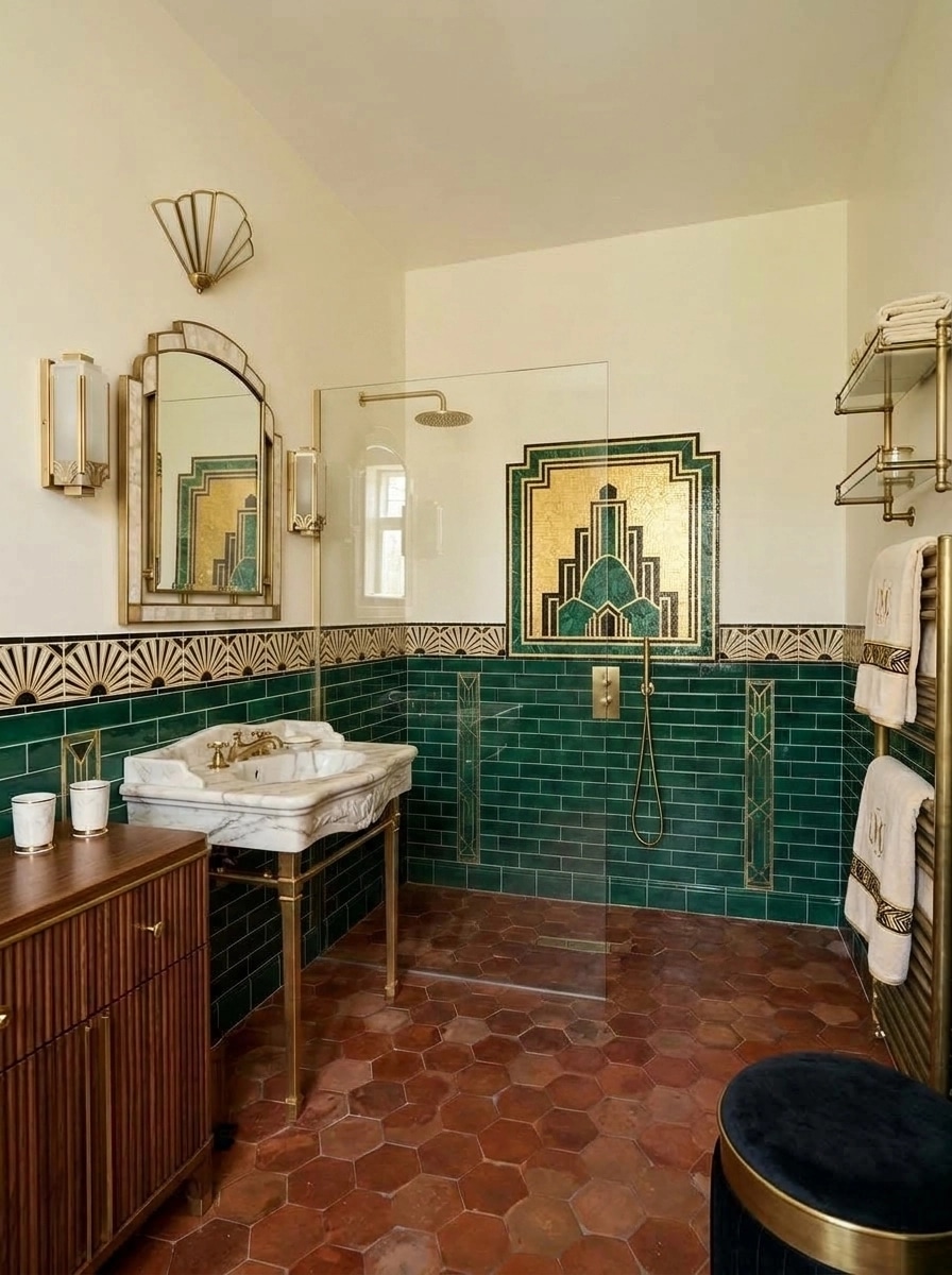 Art Deco Bathroom design — interior photo by GenRoom AI