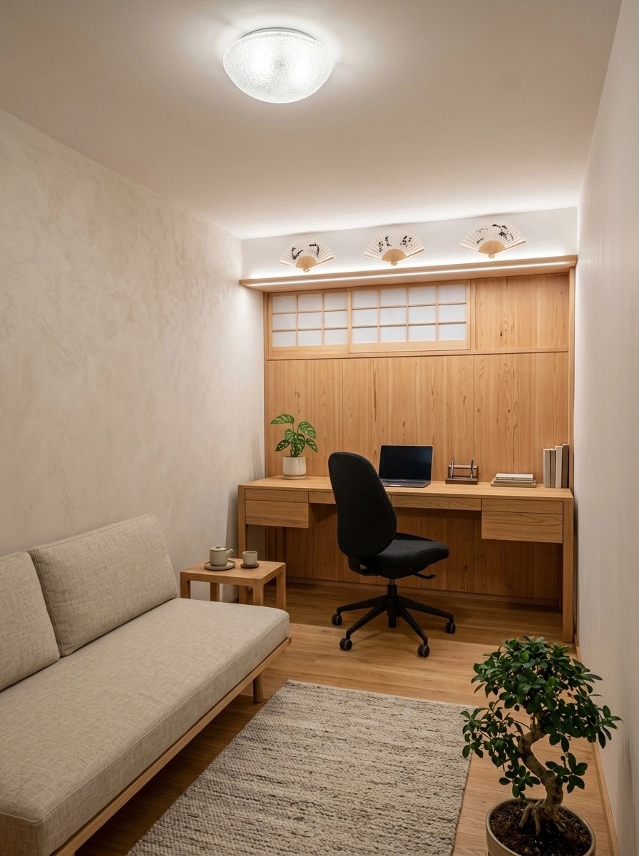 Interior design in Japandi style — home_office by GenRoom AI