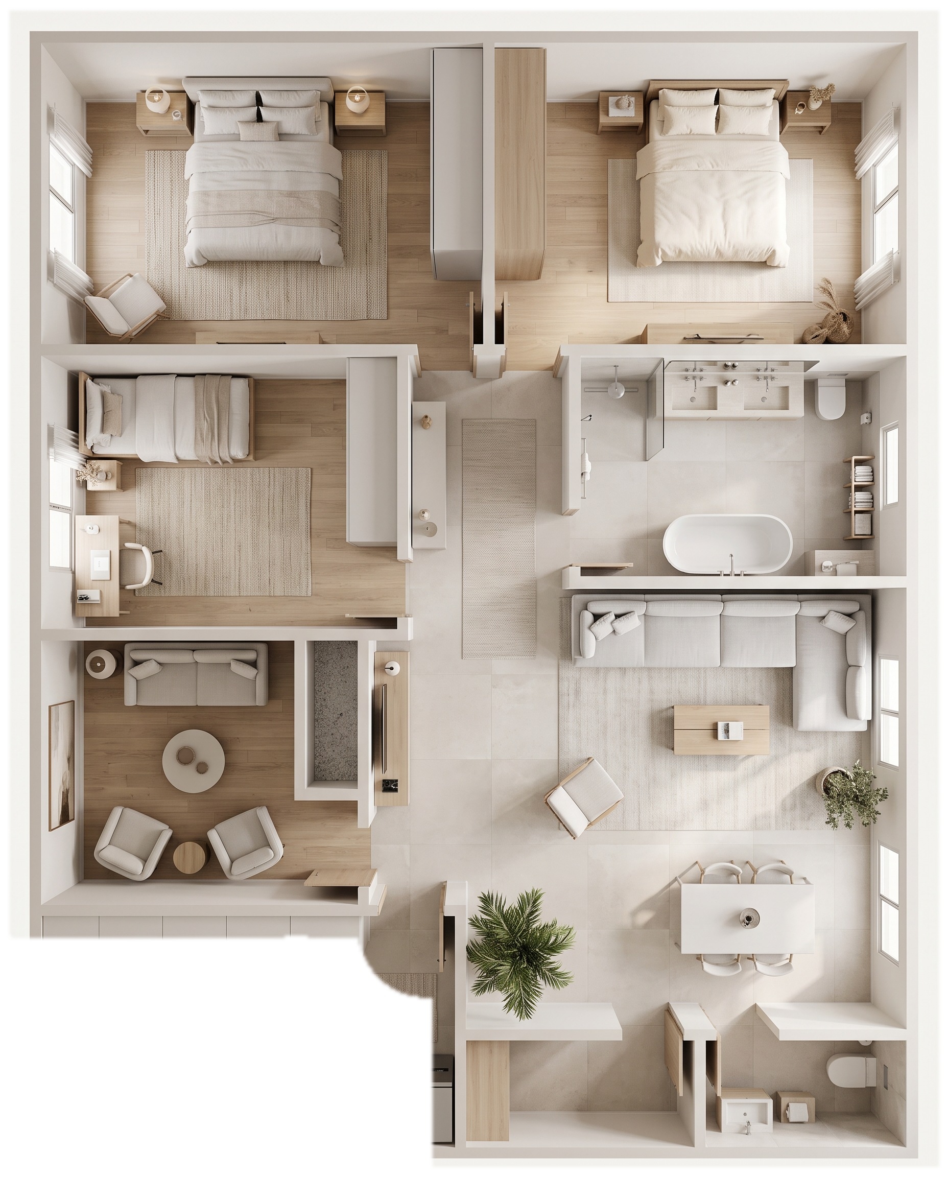 Interior design in Minimalism style — Living Room by GenRoom AI