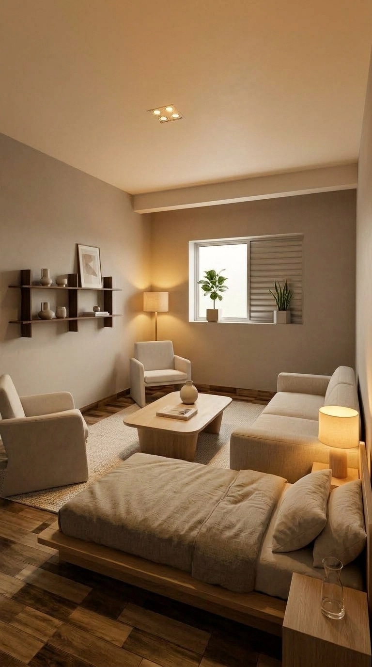 Minimalism Living Room design — interior photo by GenRoom AI