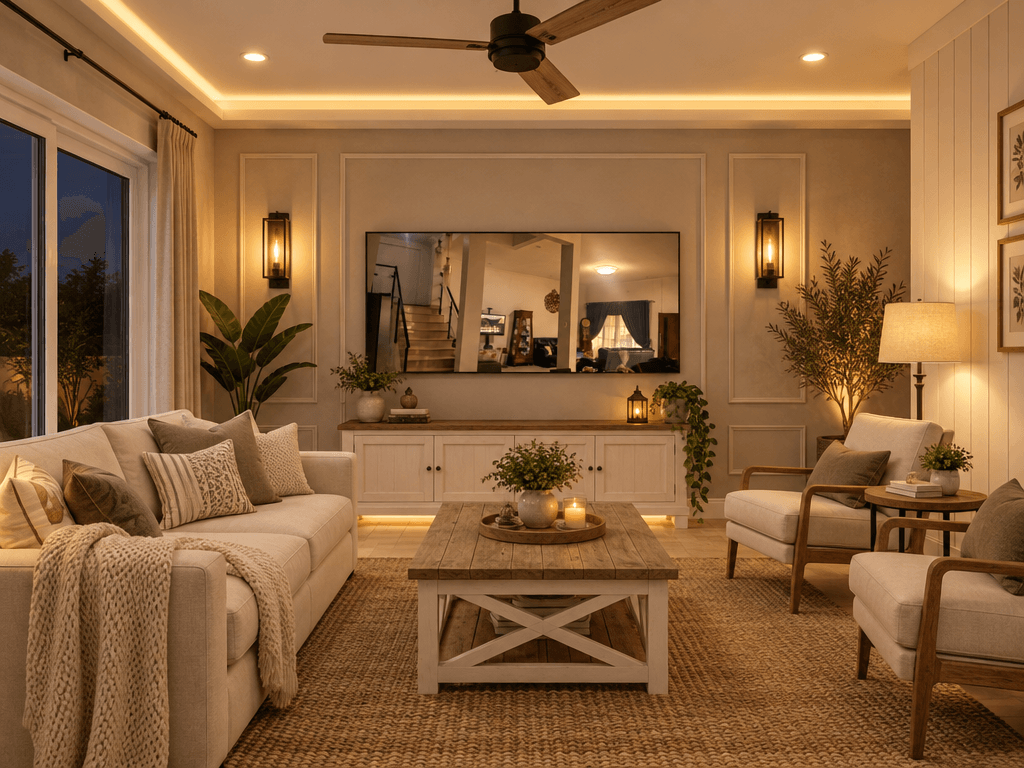 Interior design in Modern Farmhouse style — Living Room by GenRoom AI