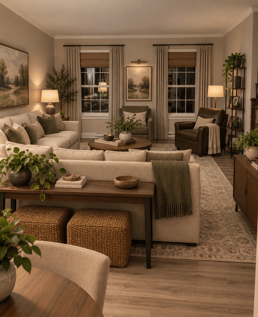 Innenraumdesign im Transitional-Stil — Wohnzimmer von GenRoom AI