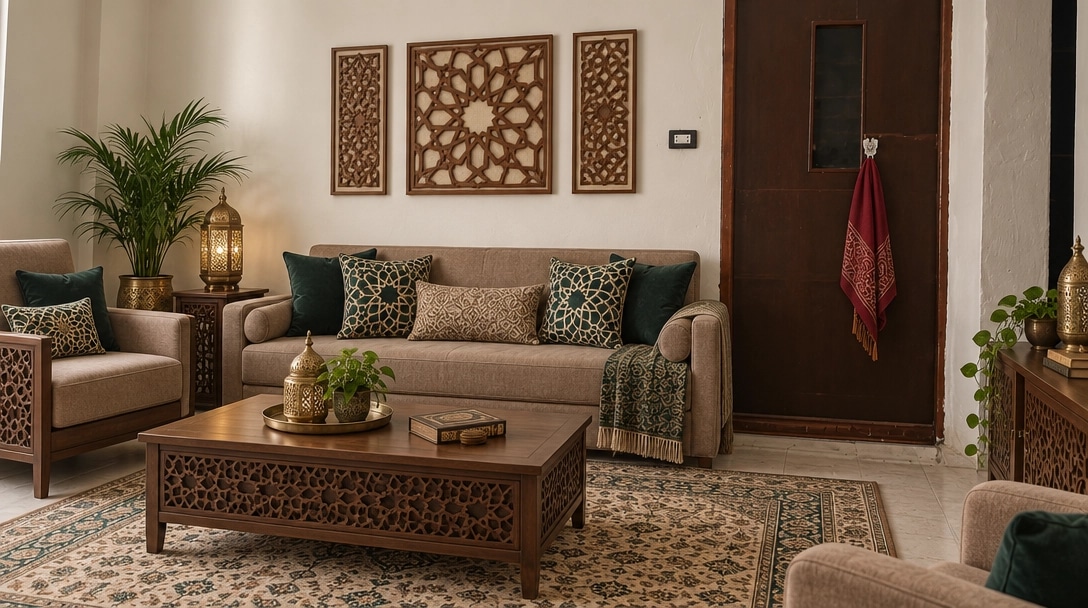 Interior design in Islamic Geometric style — Living Room by GenRoom AI