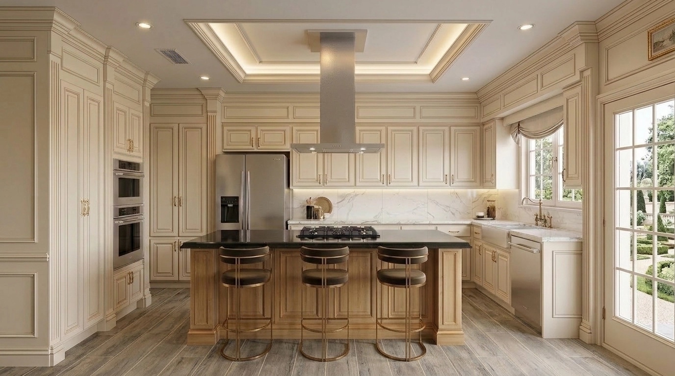 Neoclassic Kitchen design — interior photo by GenRoom AI