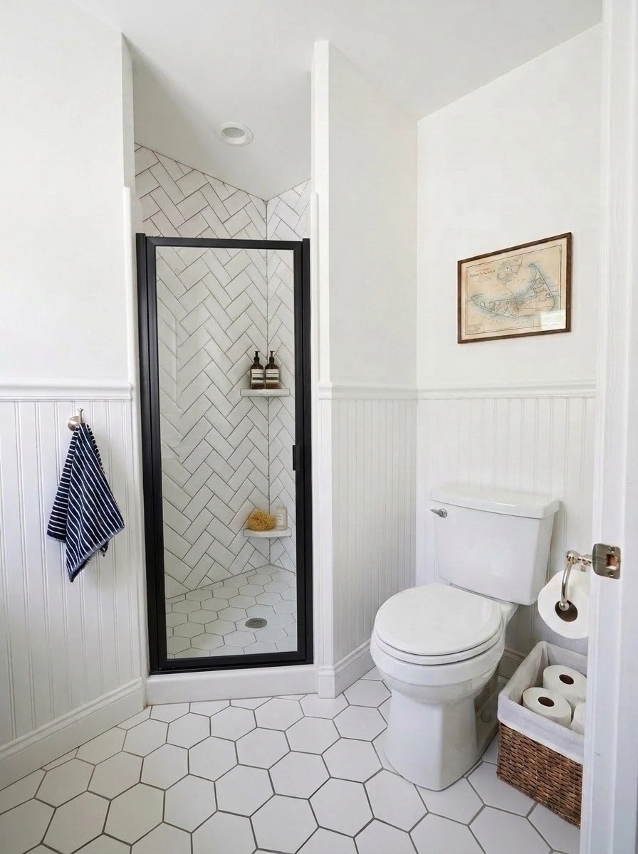 Interior design in Coastal / Hamptons style — Bathroom by GenRoom AI