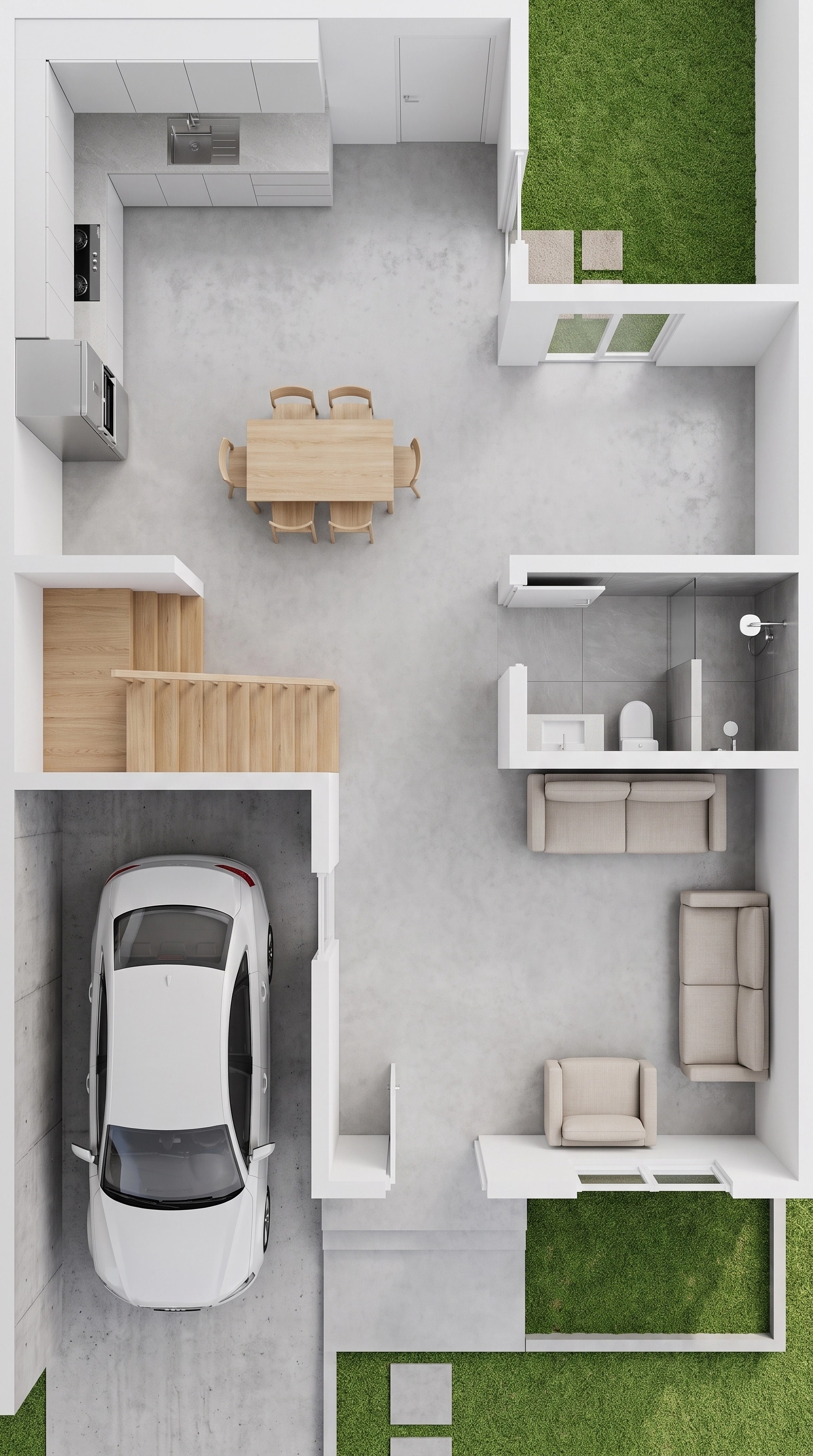 Interior design in Minimalism style — Living Room by GenRoom AI