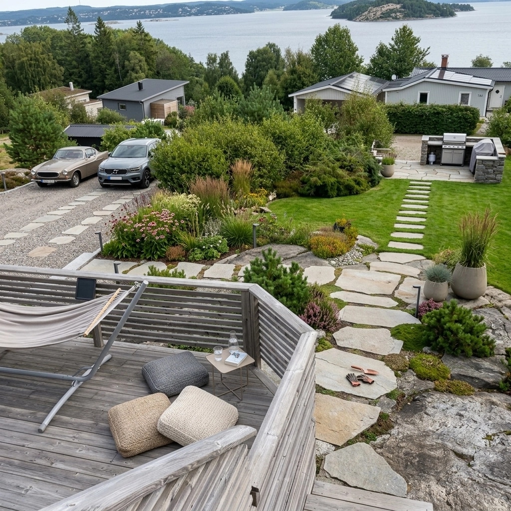 Landscape design in Scandinavian Garden style — Yard by GenRoom AI