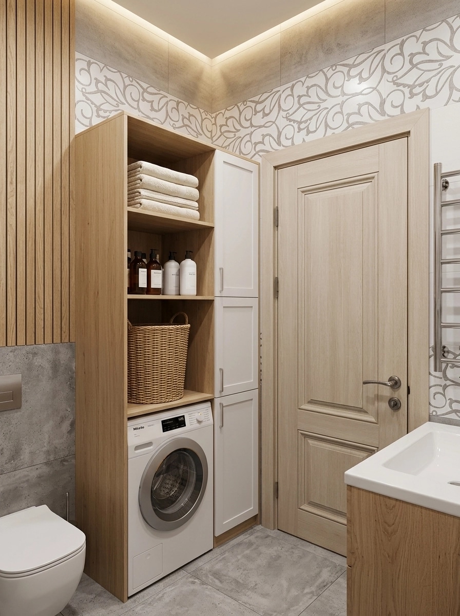 Bathroom interior in Scandinavian style — photo by GenRoom AI