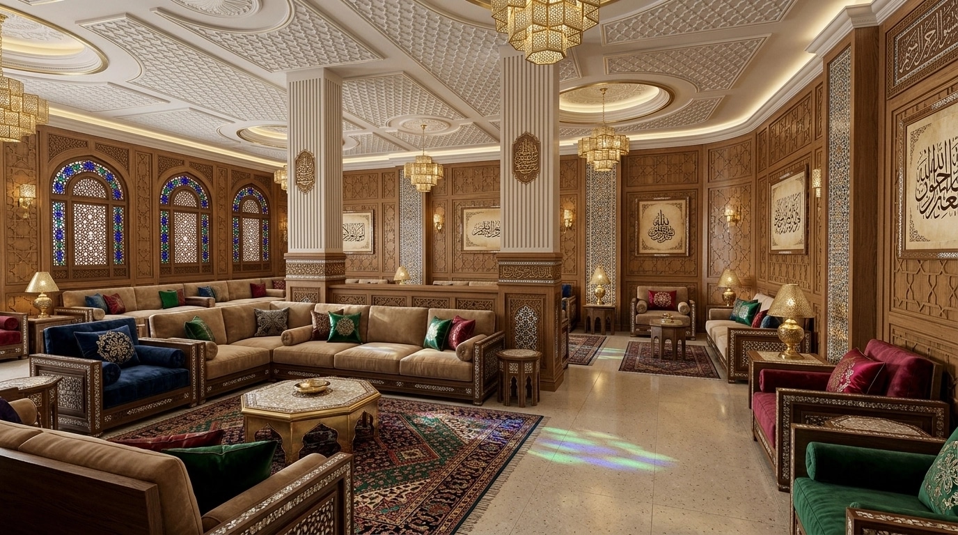 Interior design in Islamic Geometric style — Living Room by GenRoom AI