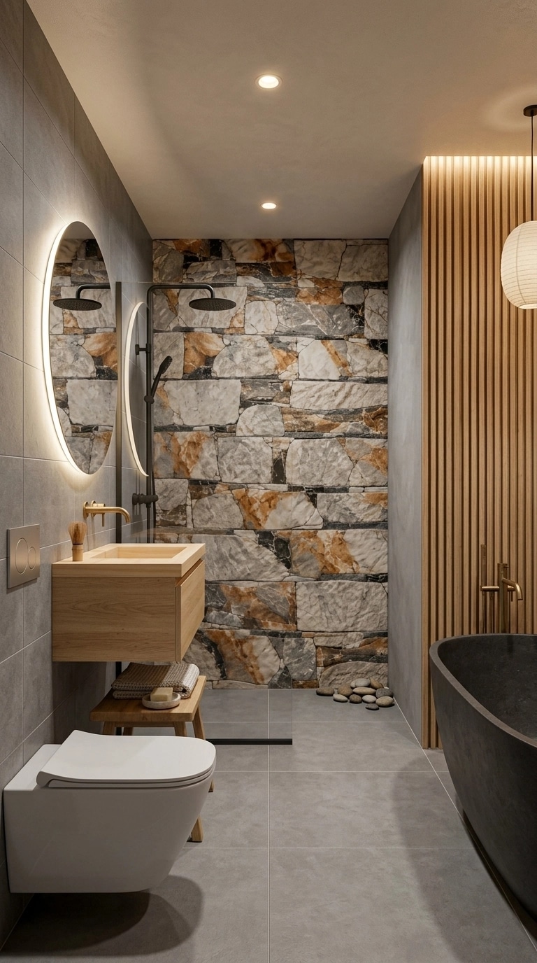 Japandi Bathroom design — interior photo by GenRoom AI
