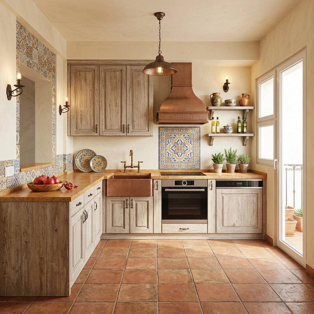 Kitchen interior in Mediterranean style — photo by GenRoom AI