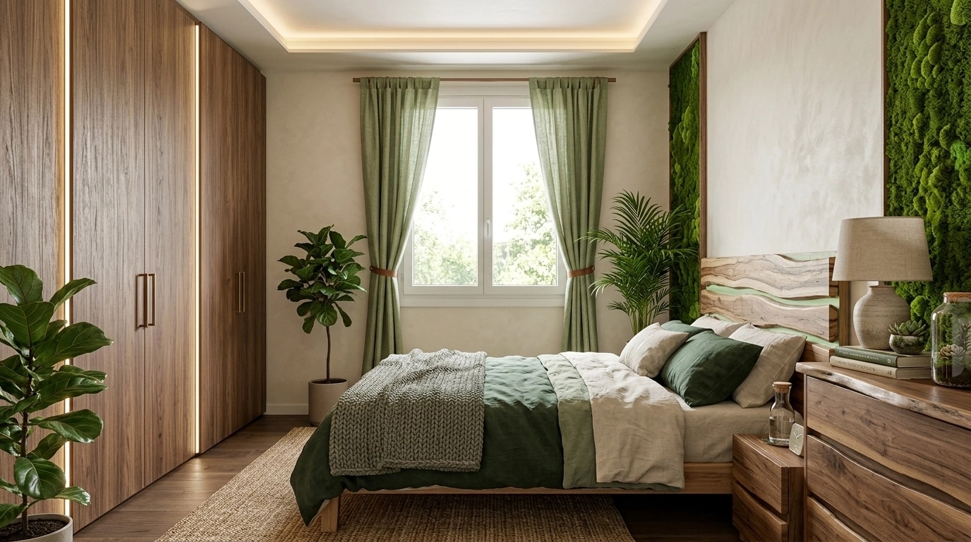 Interior design in Biophilic style — Bedroom by GenRoom AI