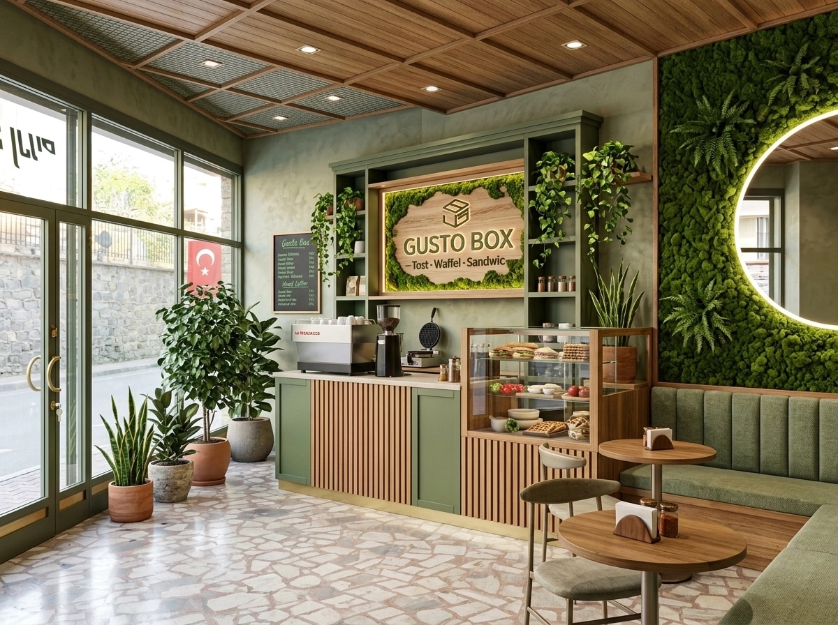 Interior design in Biophilic style — cafe by GenRoom AI