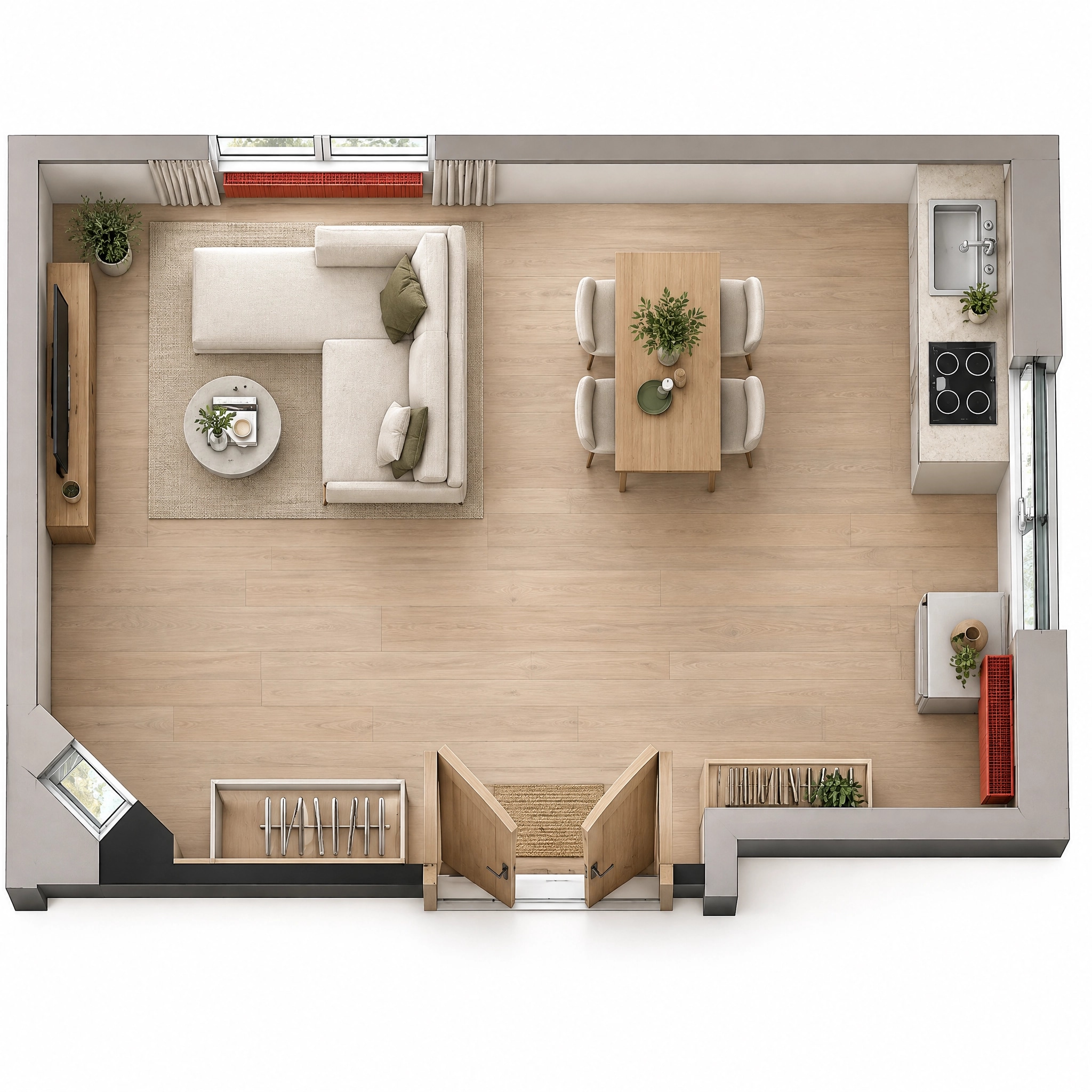 Interior design in Minimalism style — Living Room by GenRoom AI