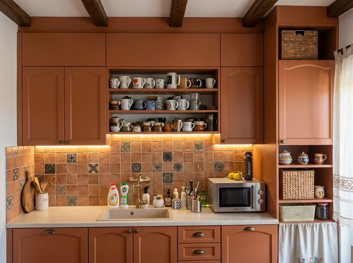 Kitchen interior in Mediterranean style — photo by GenRoom AI