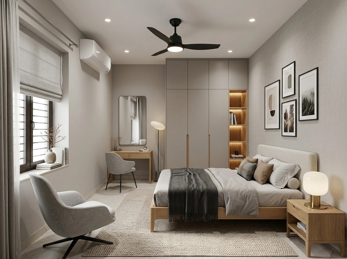 Scandinavian Bedroom design — interior photo by GenRoom AI