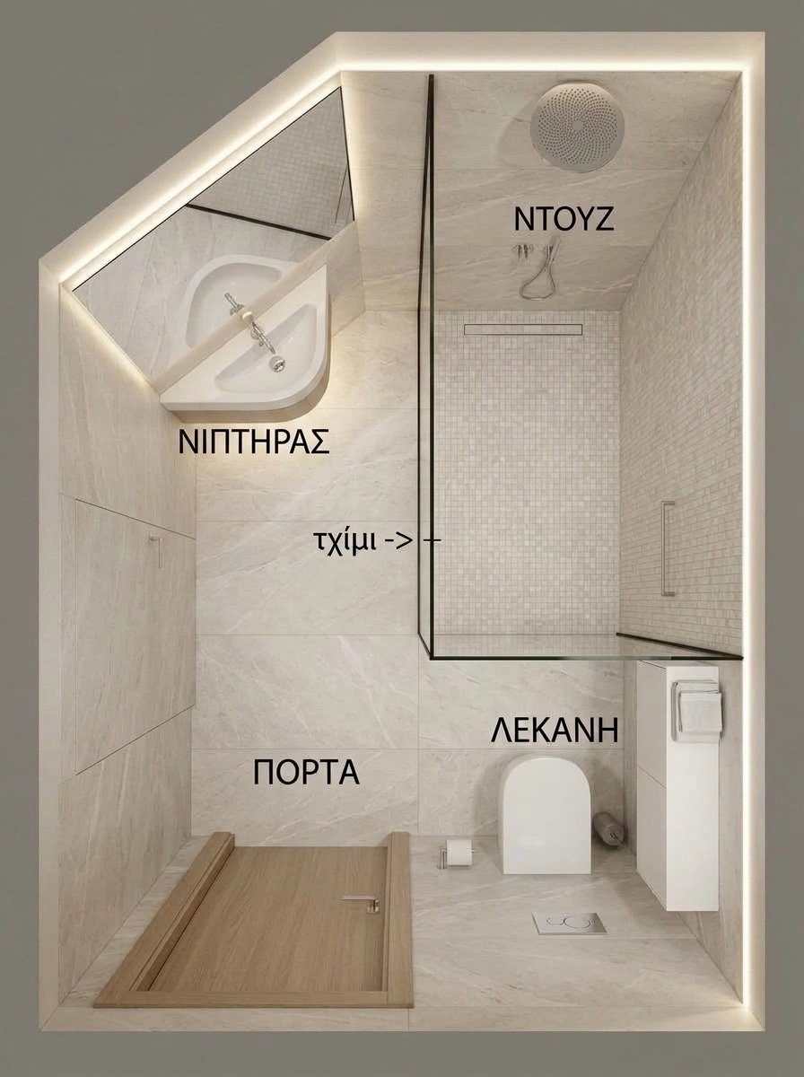 Minimalism Bathroom design — interior photo by GenRoom AI