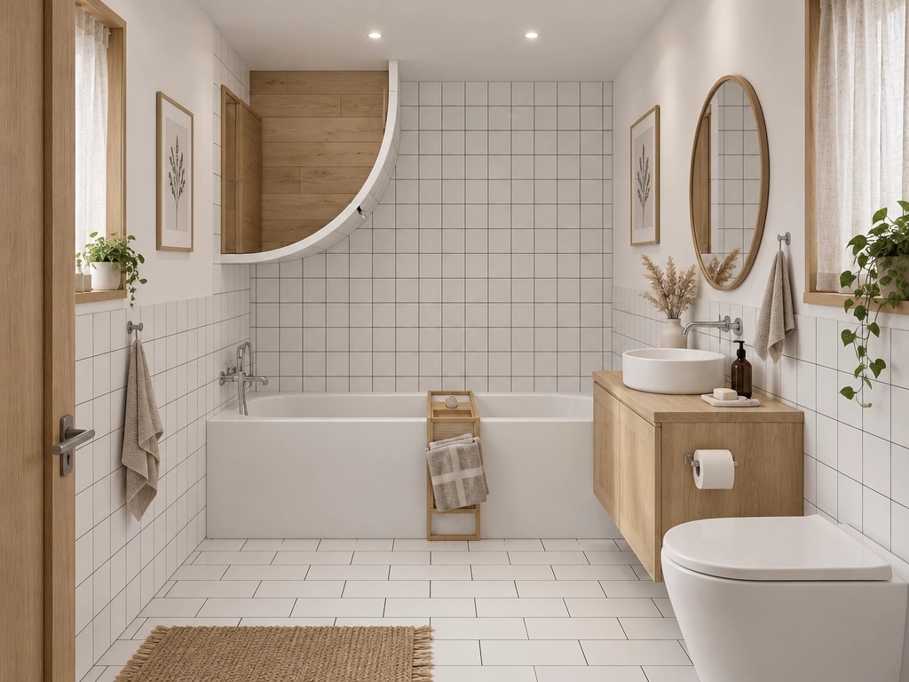 Bathroom interior in Scandinavian style — photo by GenRoom AI