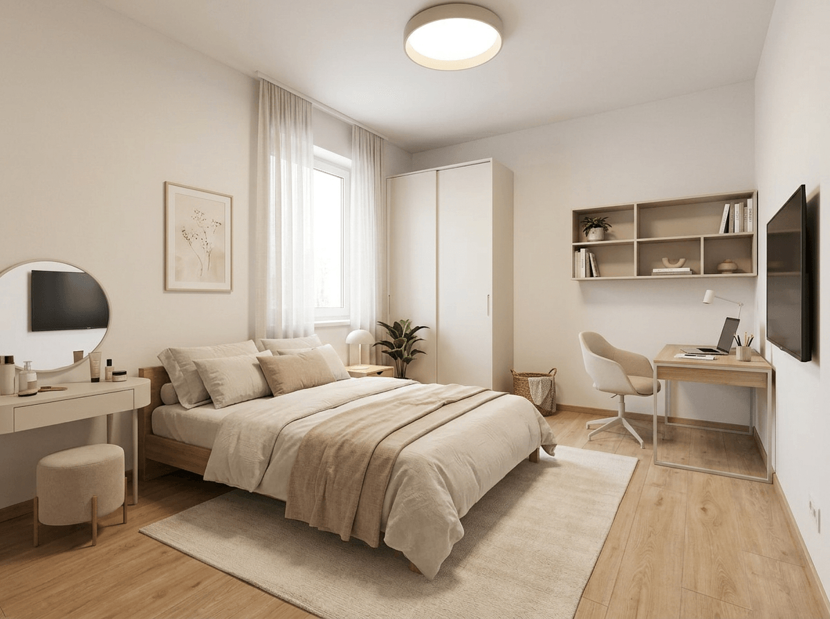 Interior design in Minimalism style — Bedroom by GenRoom AI