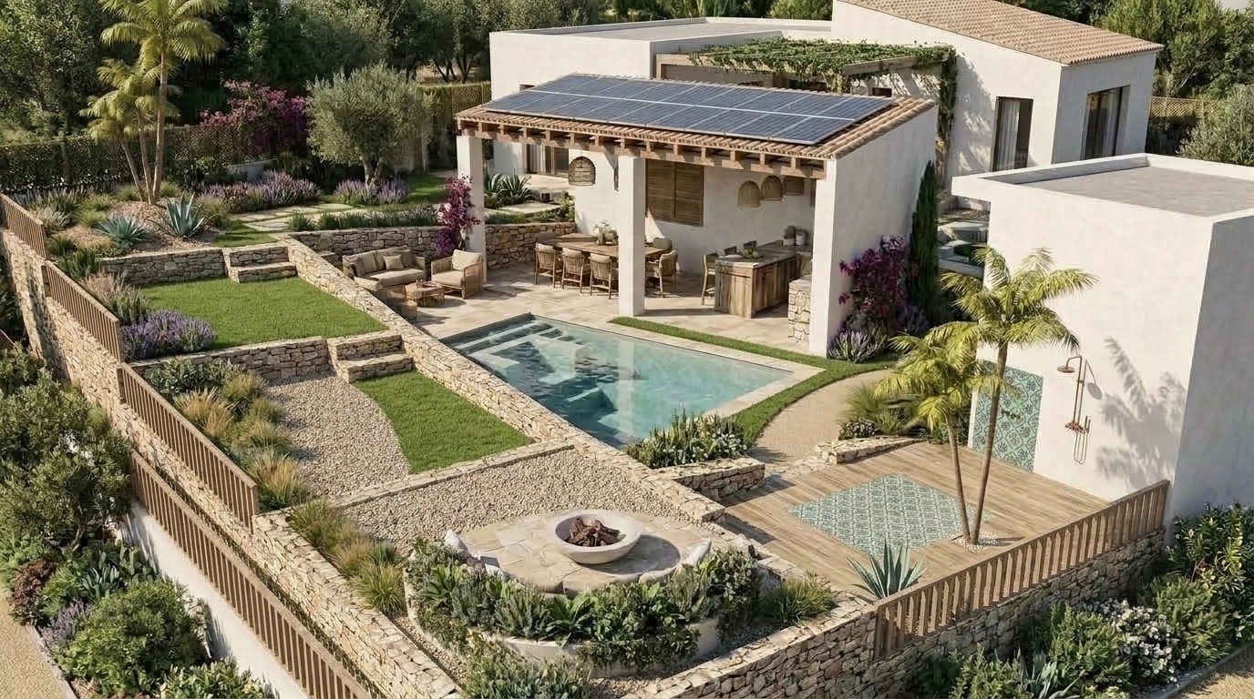 Landscape design in Eco Natural Garden style — Yard by GenRoom AI