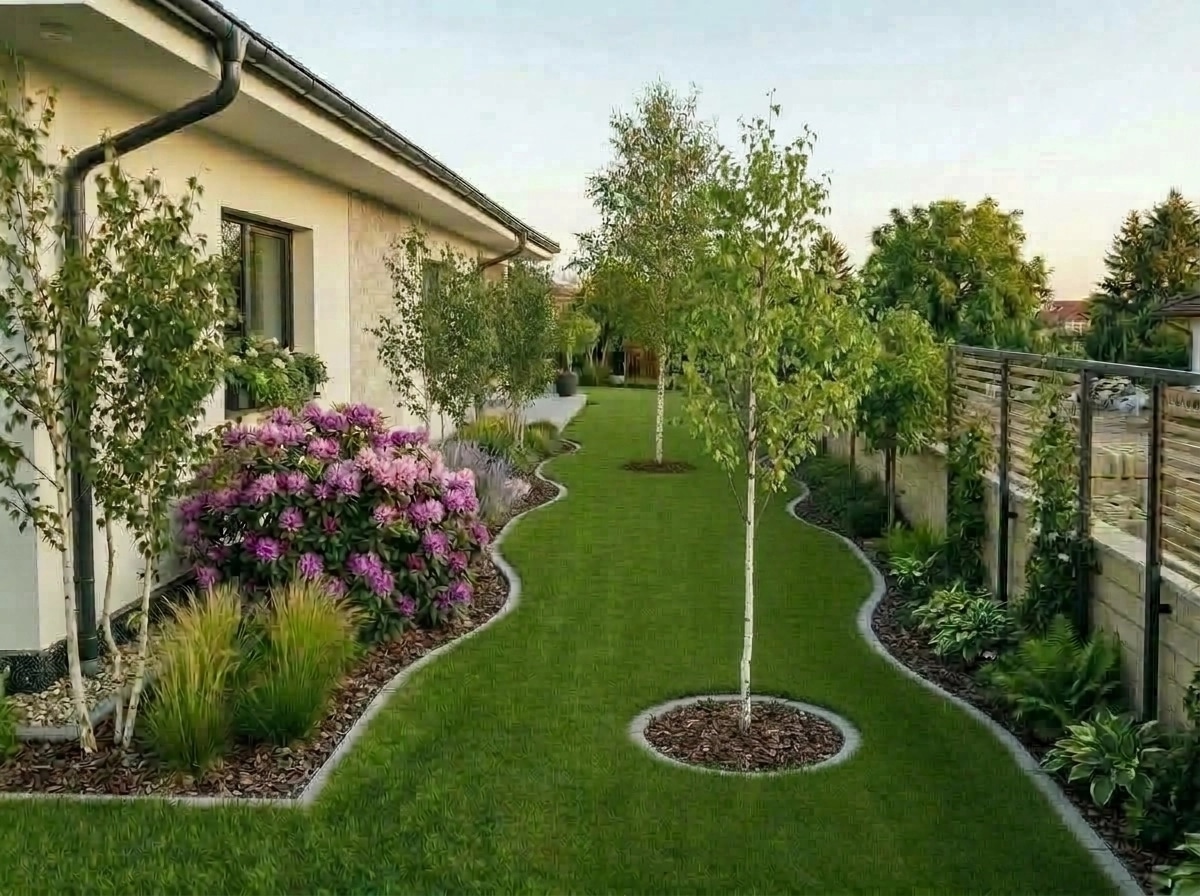 Landscape design in Scandinavian Garden style — Yard by GenRoom AI