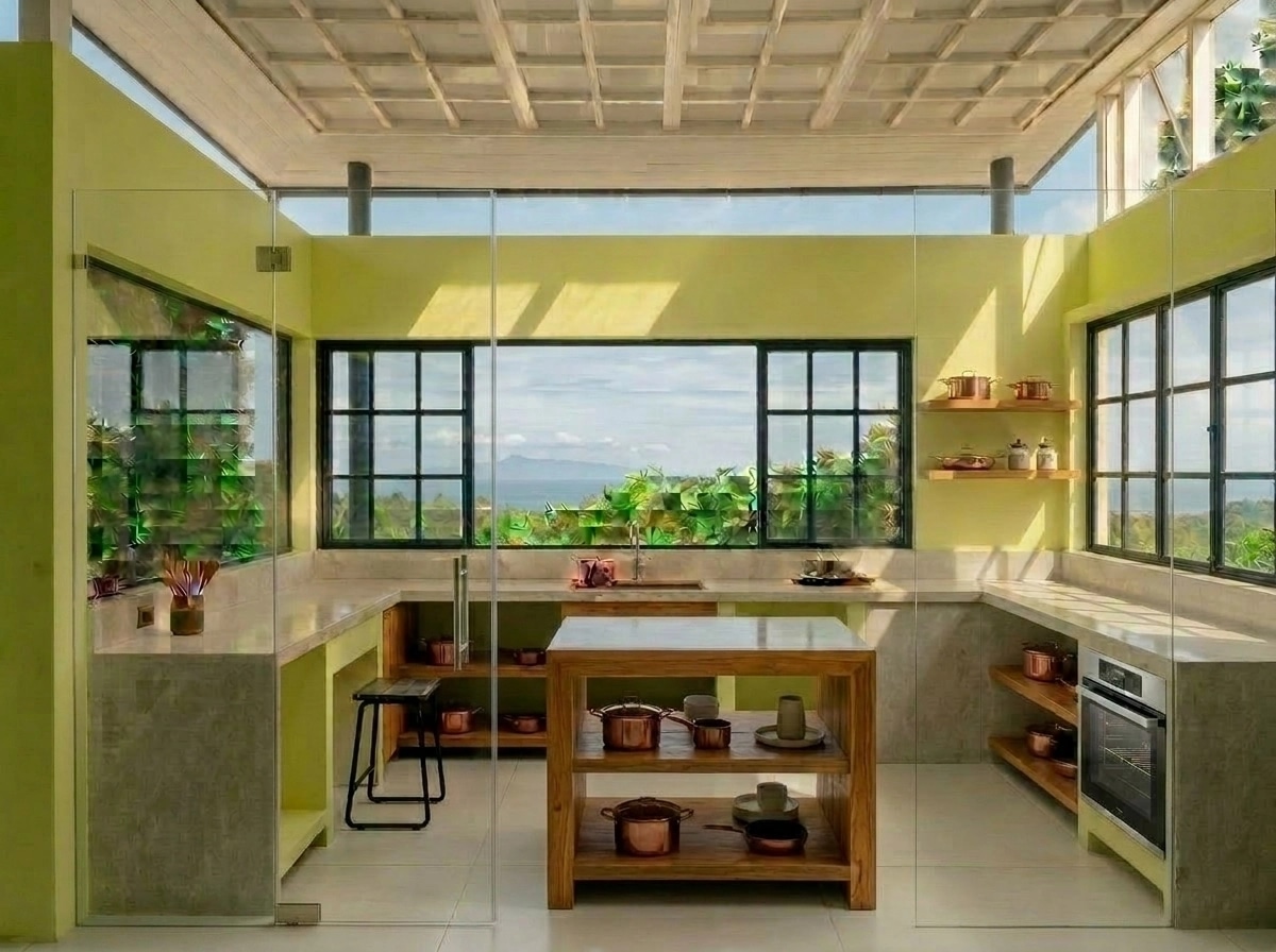 Kitchen interior in Biophilic style — photo by GenRoom AI
