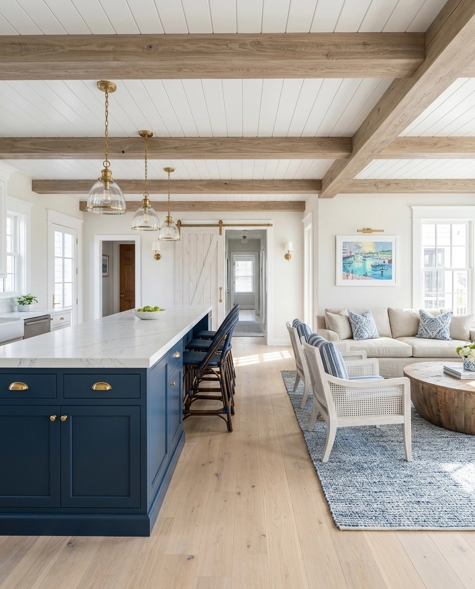 Interior design in Coastal / Hamptons style — Living Room by GenRoom AI