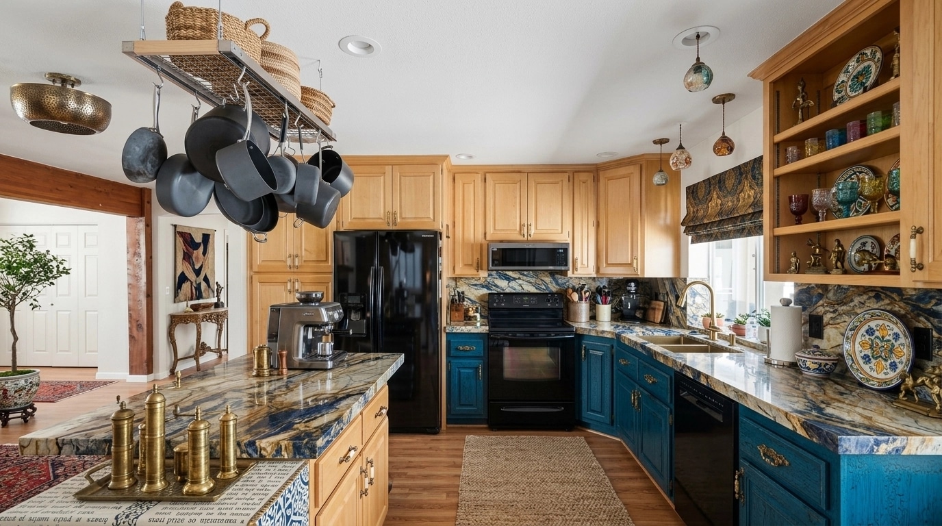 Kitchen interior in Eclectic style — photo by GenRoom AI