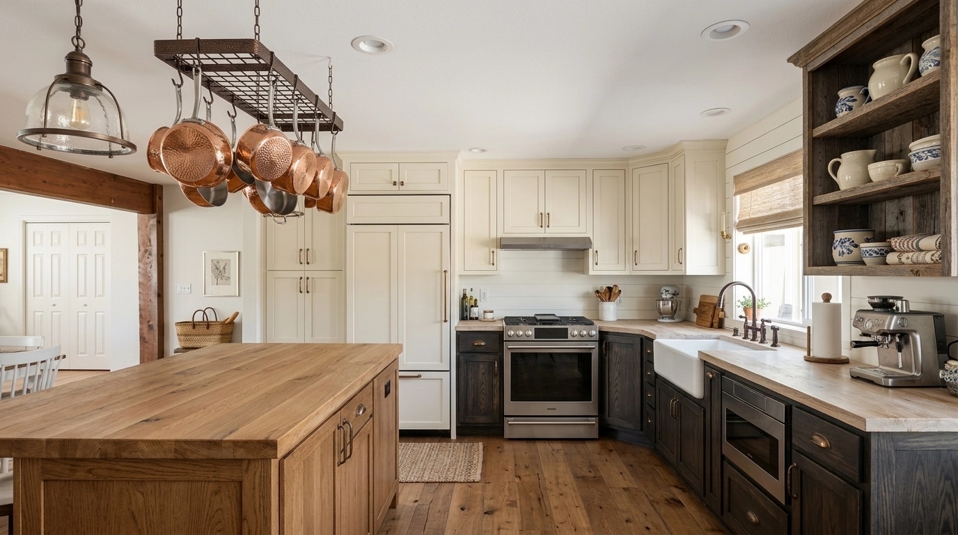 Kitchen interior in Modern Farmhouse style — photo by GenRoom AI