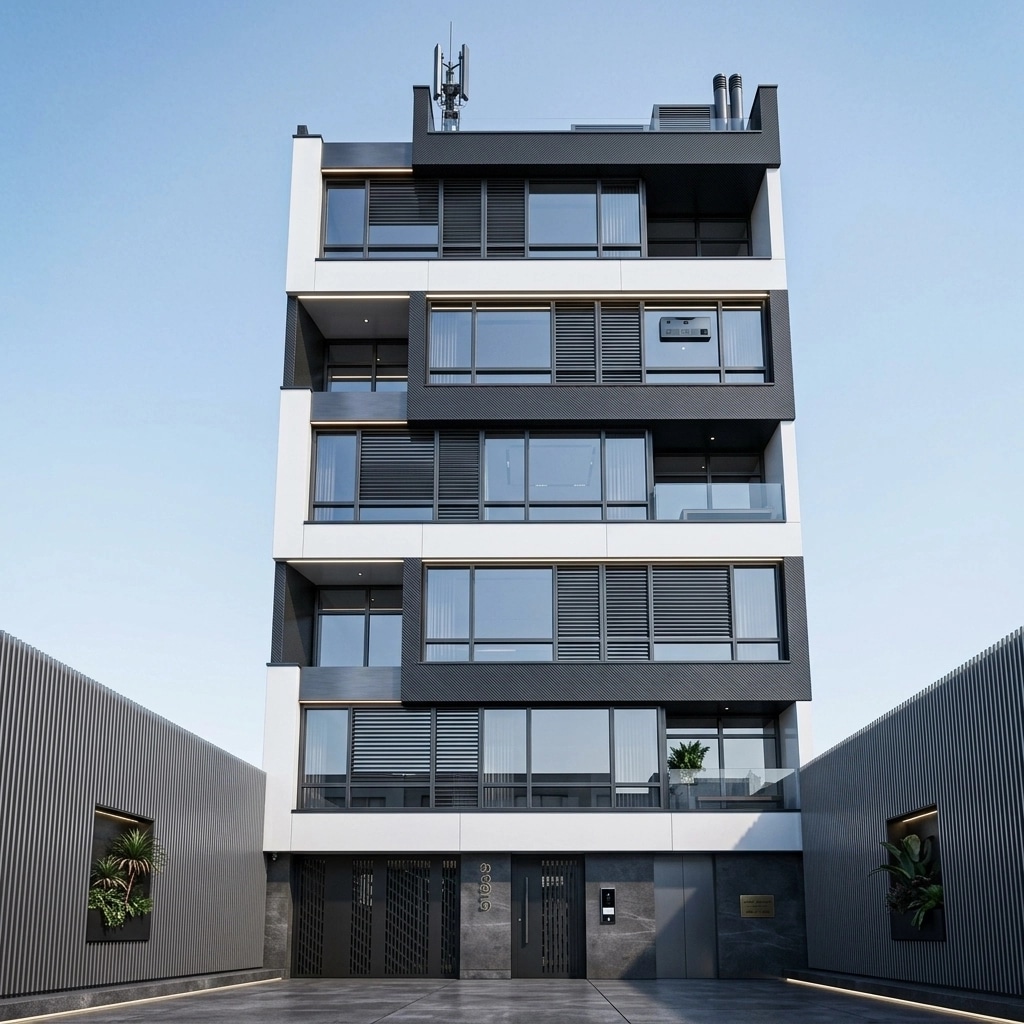 Hi-Tech Facade Façade design — facade photo by GenRoom AI
