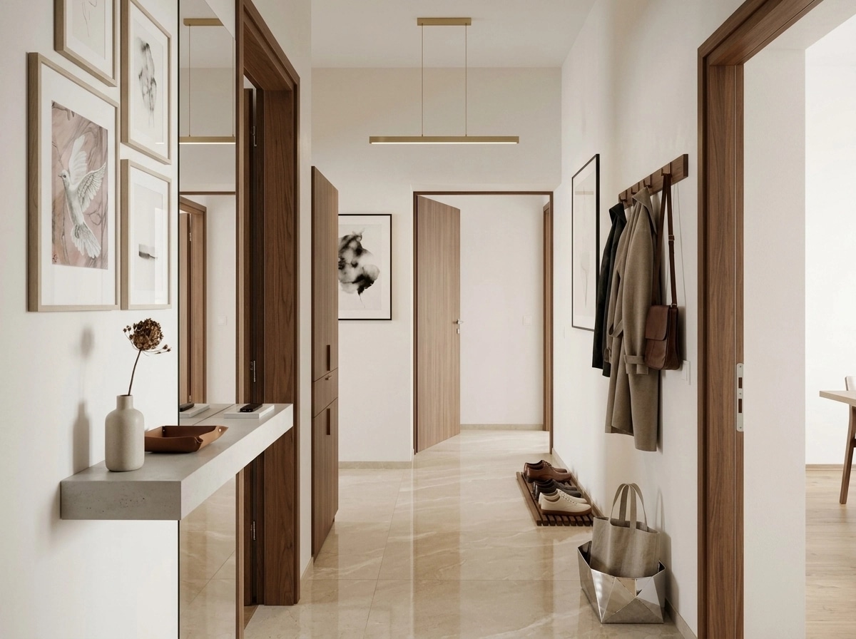 Hallway interior in Minimalism style — photo by GenRoom AI