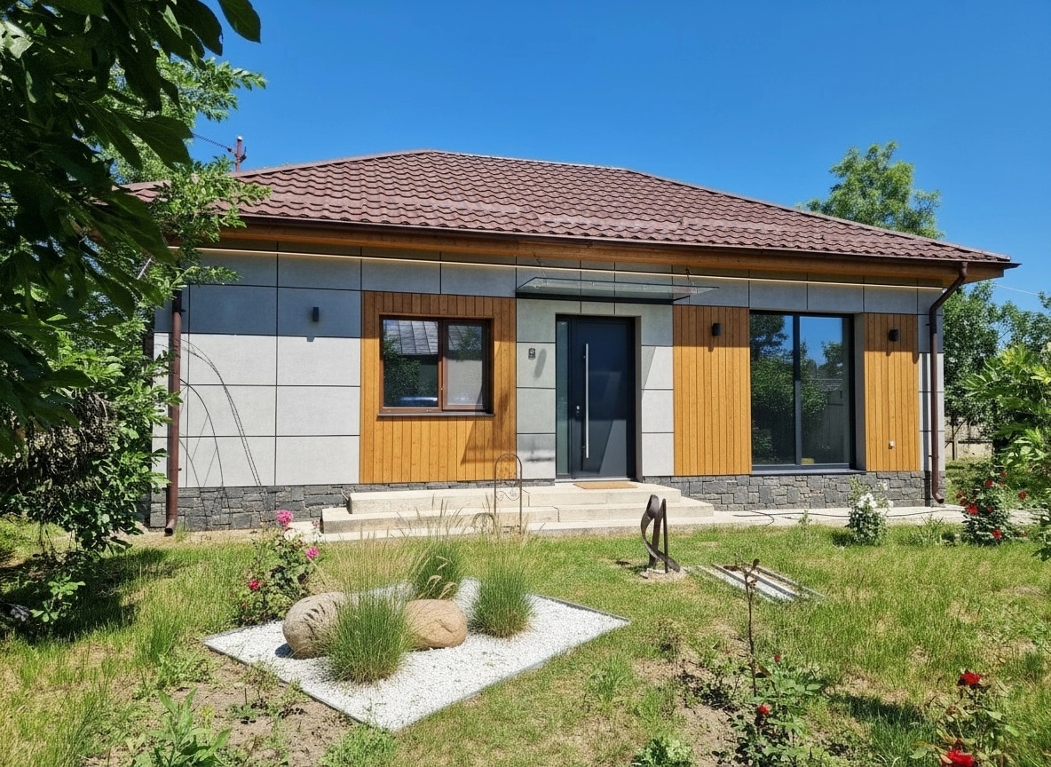 Projekt elewacji w stylu Contemporary Facade — Elewacja od GenRoom AI