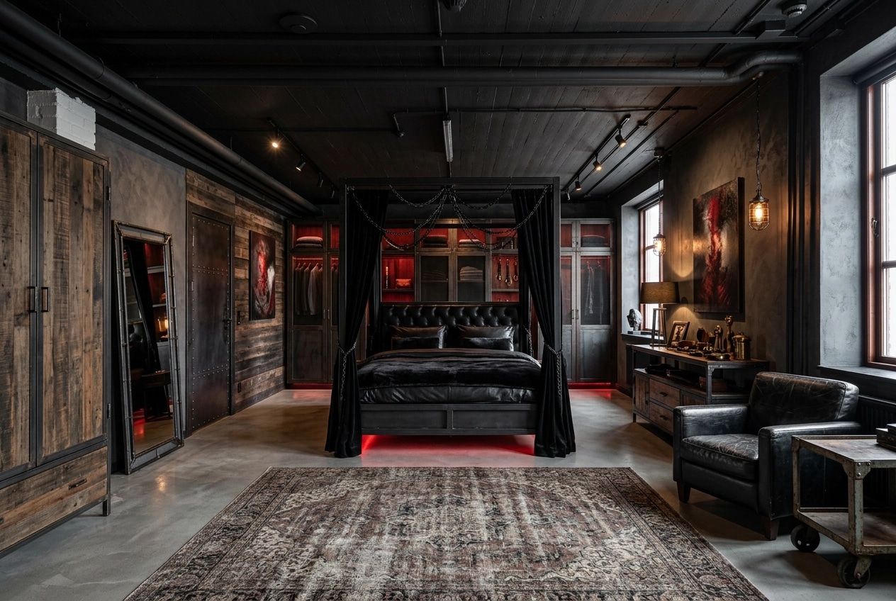 Interior design in Loft / Industrial style — Bedroom by GenRoom AI