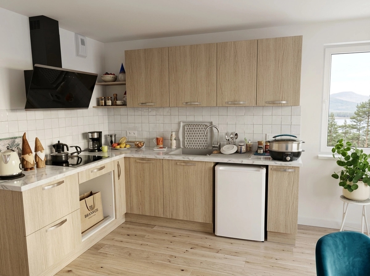Kitchen interior in Scandinavian style — photo by GenRoom AI