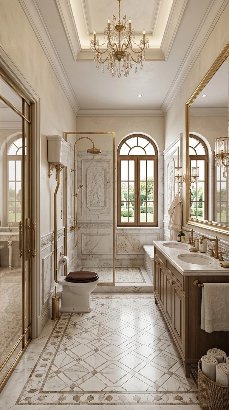 Bathroom interior in Neoclassic style — photo by GenRoom AI